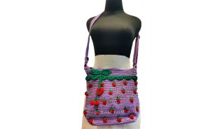 Cotton Handwoven Fashion Bag Strawberry Decoration